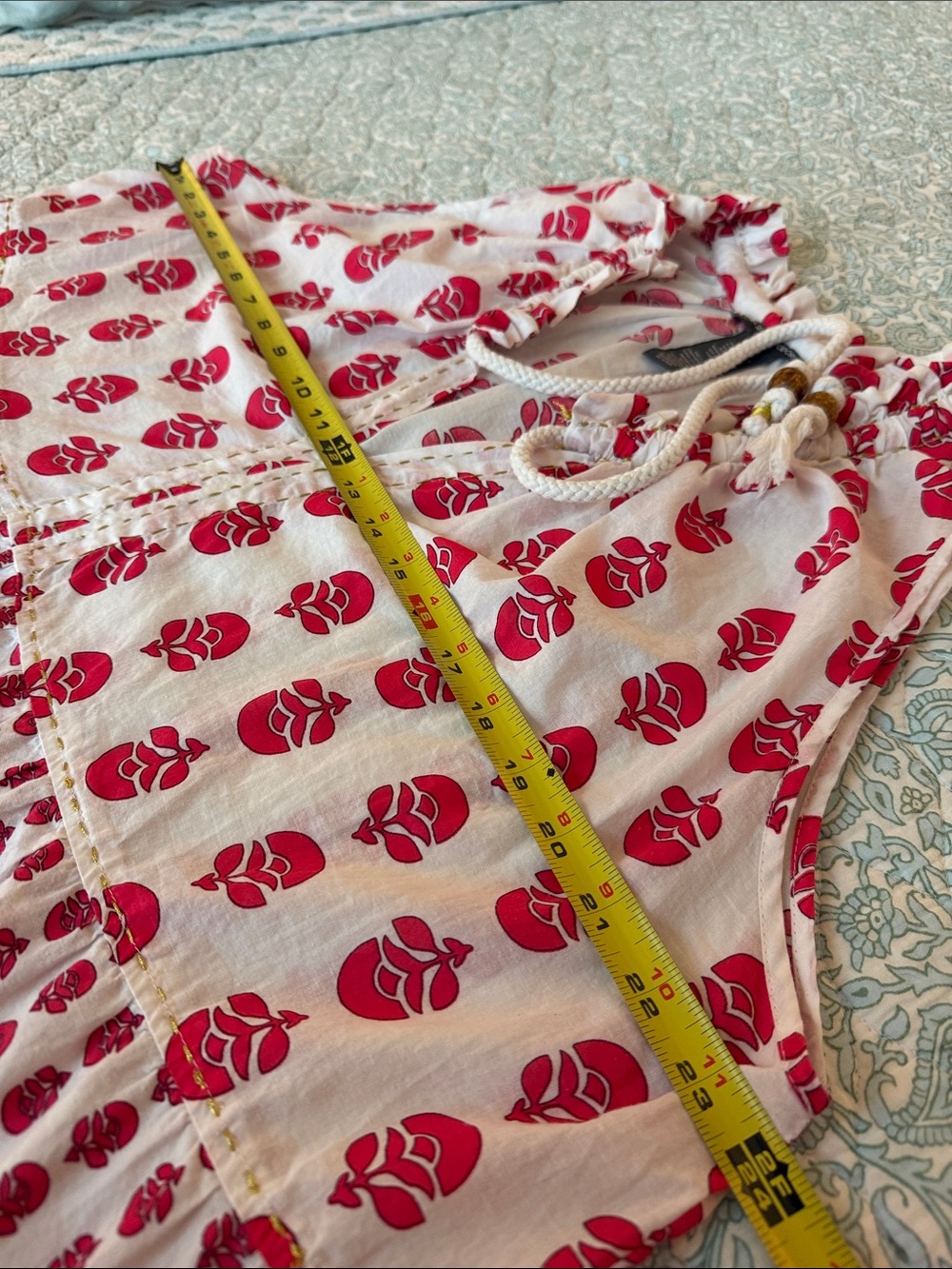 Women's Plus Size 1X CHELSEA & THEODORE DRESS in Red & White with GOLD Accents - Picture 7 of 10